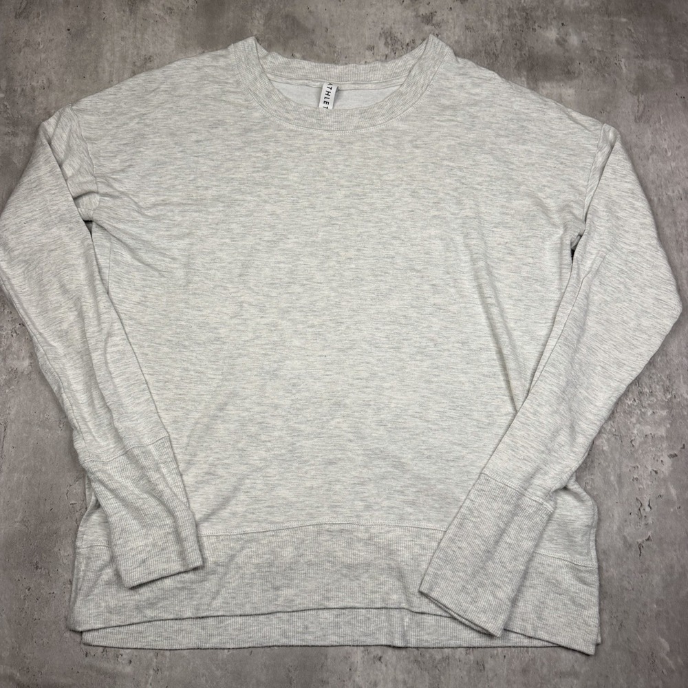 Athleta Womens Long Sleeve Active Thin Sweatshirt Thumb Holes Gray Size XS